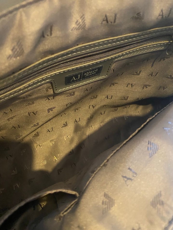 Armani kol çantası Gri Deri Kadın Çanta - AJ Logolu - Görsel 5