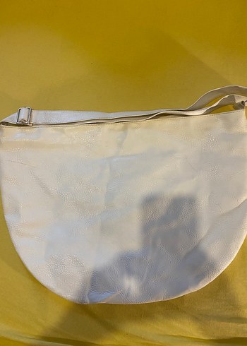 Beyaz Fermuarlı Minimalist Kadın Çanta - Görsel 2