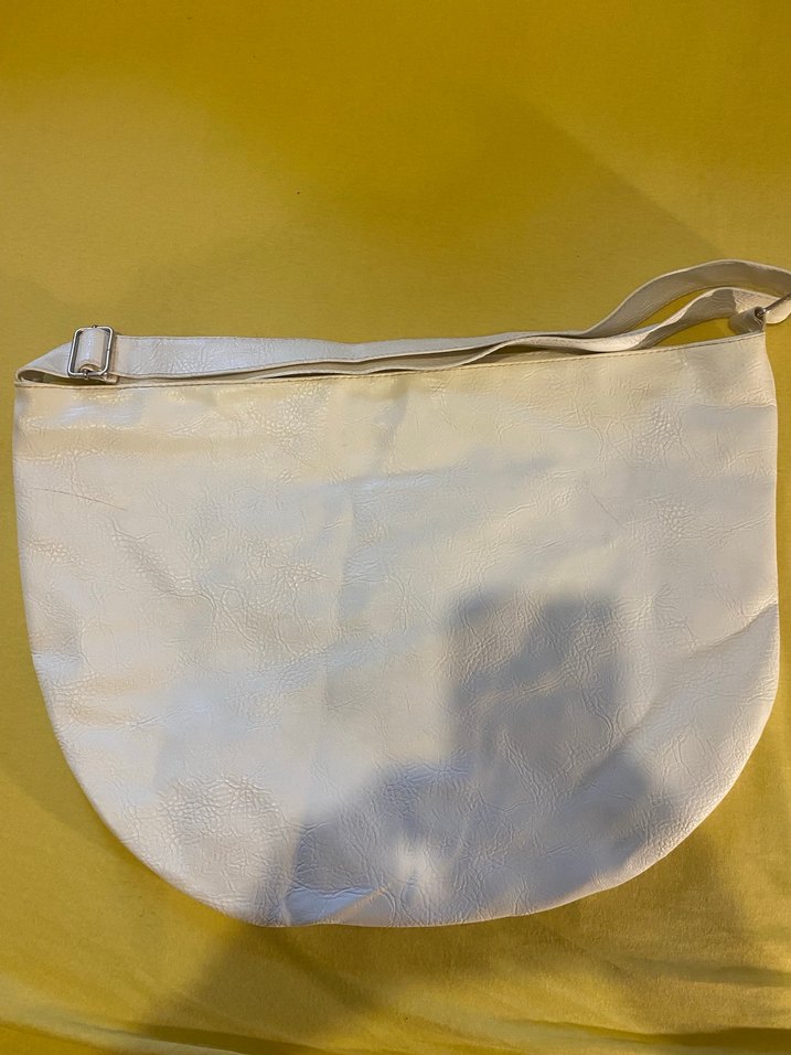 Beyaz Fermuarlı Minimalist Kadın Çanta - Görsel 2