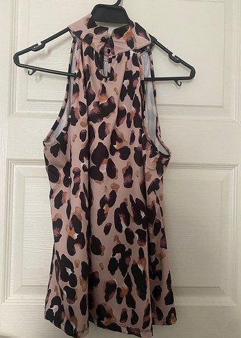 Kadın Leopar Desenli Kolsuz blüz - Görsel 5