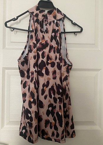 Kadın Leopar Desenli Kolsuz blüz - Görsel 6