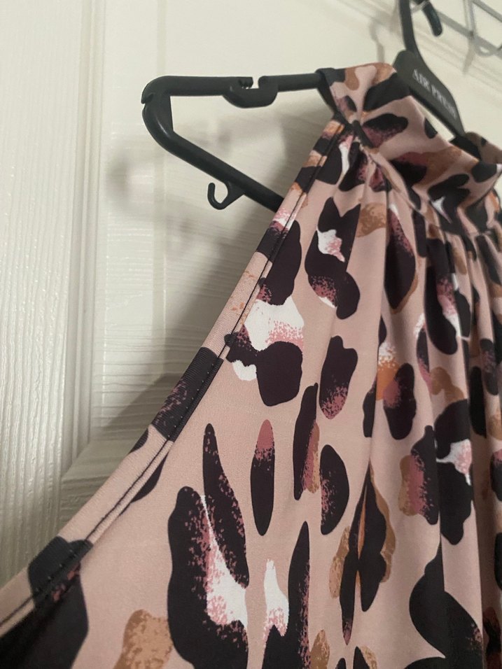 Kadın Leopar Desenli Kolsuz blüz - Görsel 4