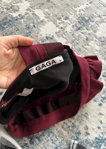 Bordo Süet Fırfırlı V Yaka Mini Büstiyer Kadife - Görsel 4