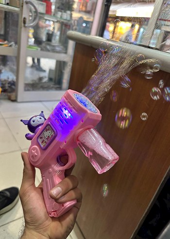Beden Renkli Pembe Köpük Baloncuk Tabancası