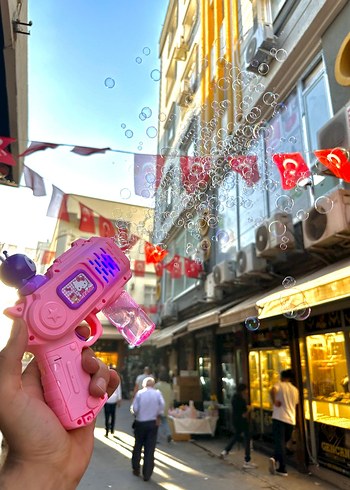 Renkli Pembe Köpük Baloncuk Tabancası