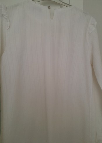 Beyaz Fırfırlı gömlek tunik - Görsel 2