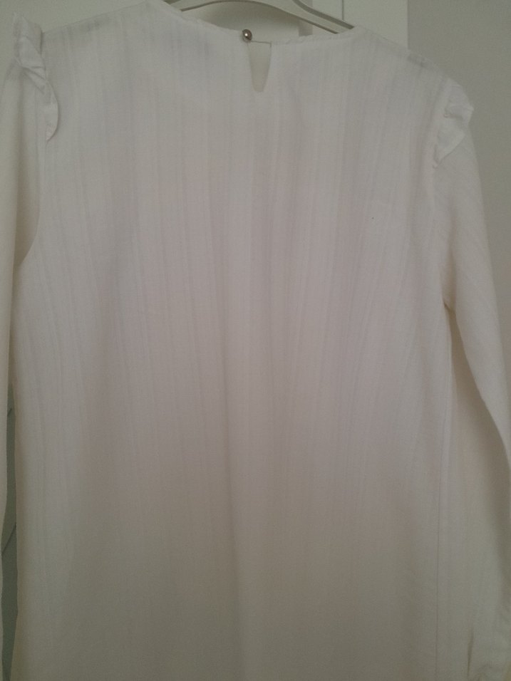 Beyaz Fırfırlı gömlek tunik - Görsel 2