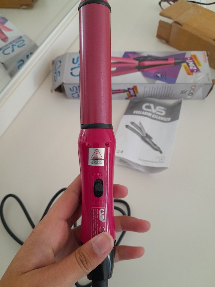 Pembe Saç Düzleştirici Maşa 2'si bir arada marka cvs - Görsel 3