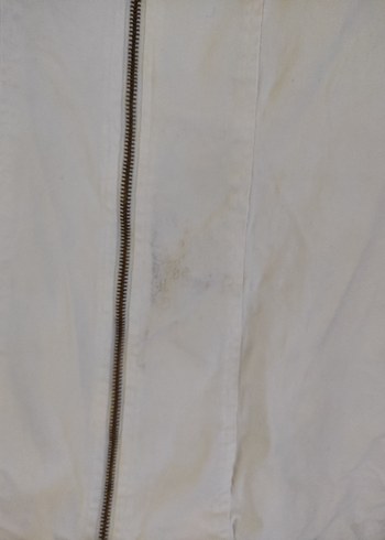 Fermuarlı Beyaz Keten Midi Elbise - Görsel 4