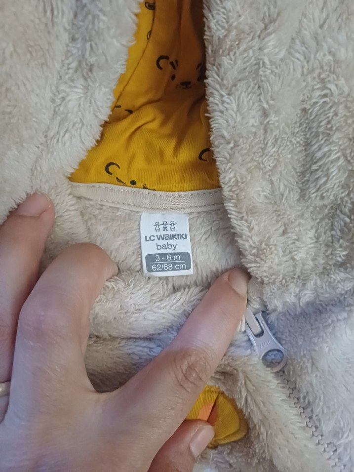 Kahverengi Kapüşonlu Bebek Tulum - Görsel 2