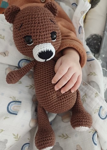 Beden Kahverengi El Örgüsü Peluş Ayıcık