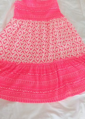 LC Waikiki Kız Çocuk Pembe Fırfırlı Bohem Elbise - Görsel 4