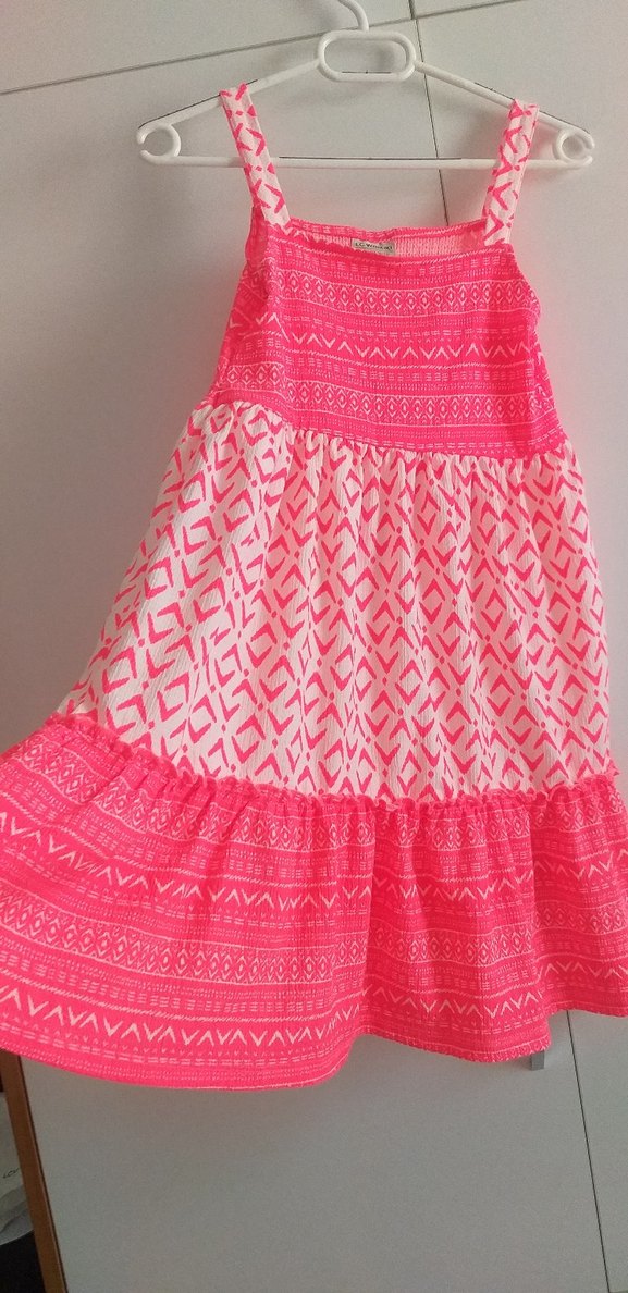 LC Waikiki Kız Çocuk Pembe Fırfırlı Bohem Elbise - Görsel 2