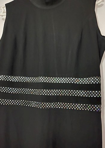 Boncuk Detaylı Siyah Uzun Abiye Elbise - Görsel 5