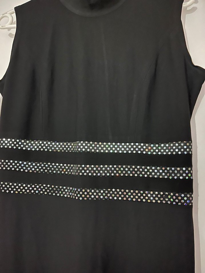 Boncuk Detaylı Siyah Uzun Abiye Elbise - Görsel 5