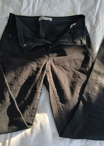 diğer Beden Koton Siyah Kadın ince Denim Pantolon Midi Boy
