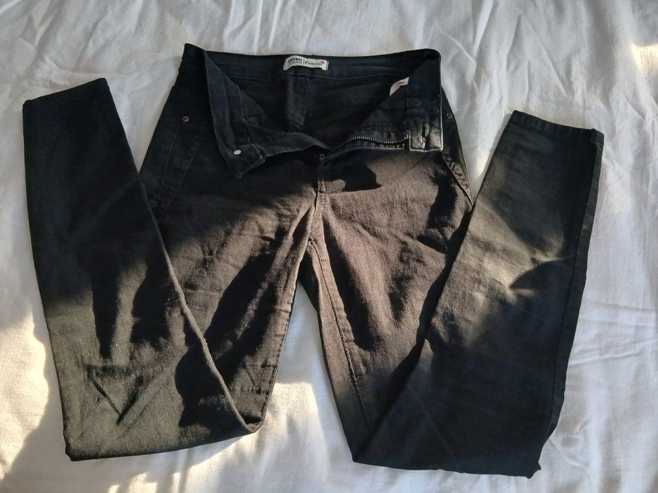 Koton Siyah Kadın ince Denim Pantolon Midi Boy - Görsel 3