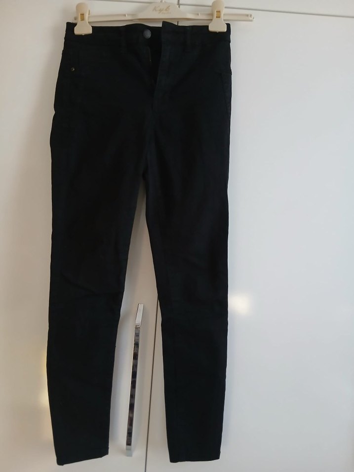 Koton Siyah Kadın ince Denim Pantolon Midi Boy - Görsel 4