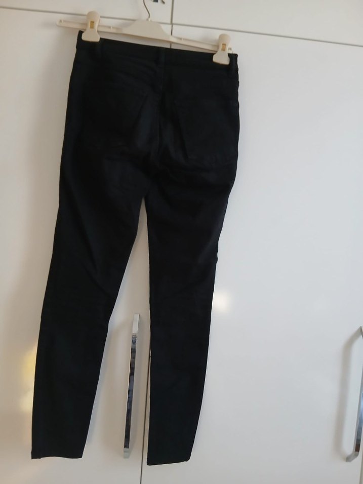 Koton Siyah Kadın ince Denim Pantolon Midi Boy - Görsel 5