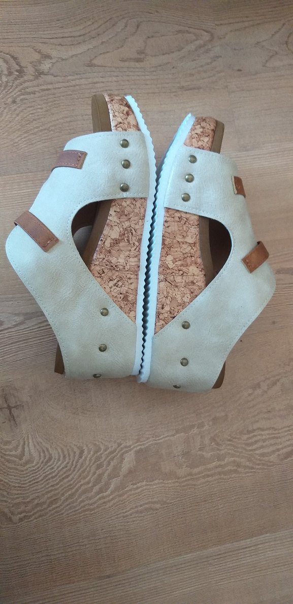 Bej Süet Kadın Dolgu Topuklu Terlik - Görsel 2