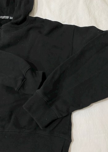 Siyah Kapüşonlu Kadın Sweatshirt - Görsel 3