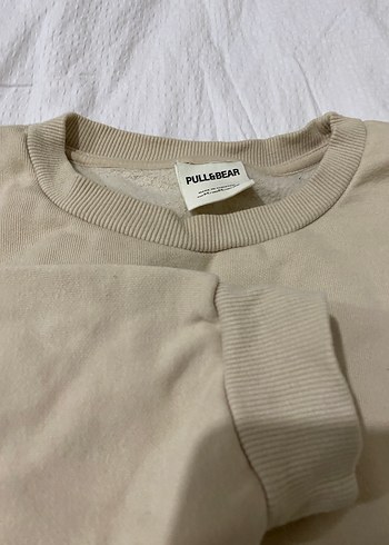 Pull and Bear Bej Kadın Keten Sweatshirt