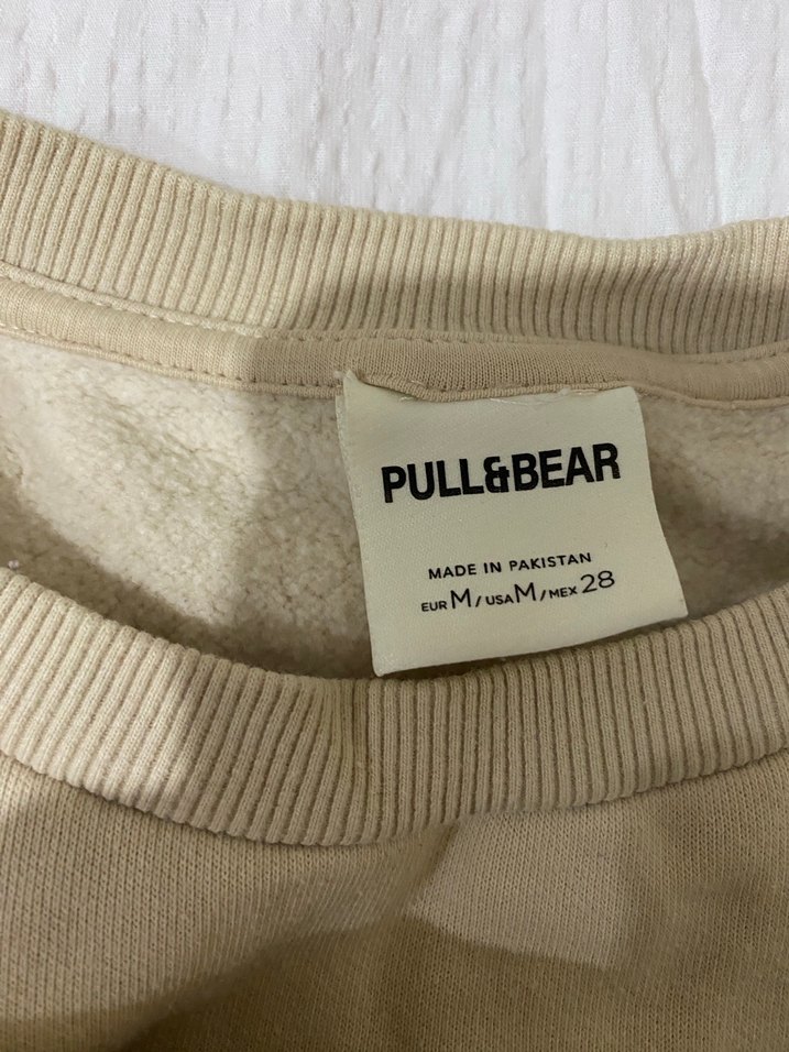 Bej Kadın Keten Sweatshirt - Görsel 3