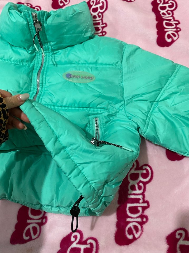 Yeşil Fermuarlı Kadın Kışlık Mont - Görsel 4