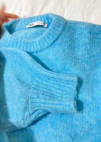 Mavi Triko Kadın Kazak, Rahat Kesim - Görsel 4