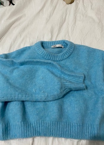 Mavi Triko Kadın Kazak, Rahat Kesim - Görsel 2