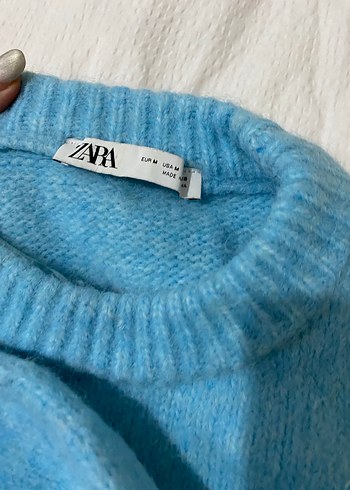 Mavi Triko Kadın Kazak, Rahat Kesim - Görsel 3