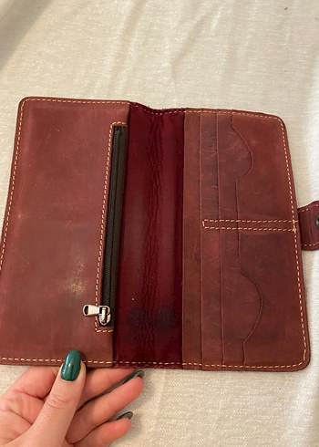 Bordo Deri Tokalı Kadın Cüzdanı - Görsel 2