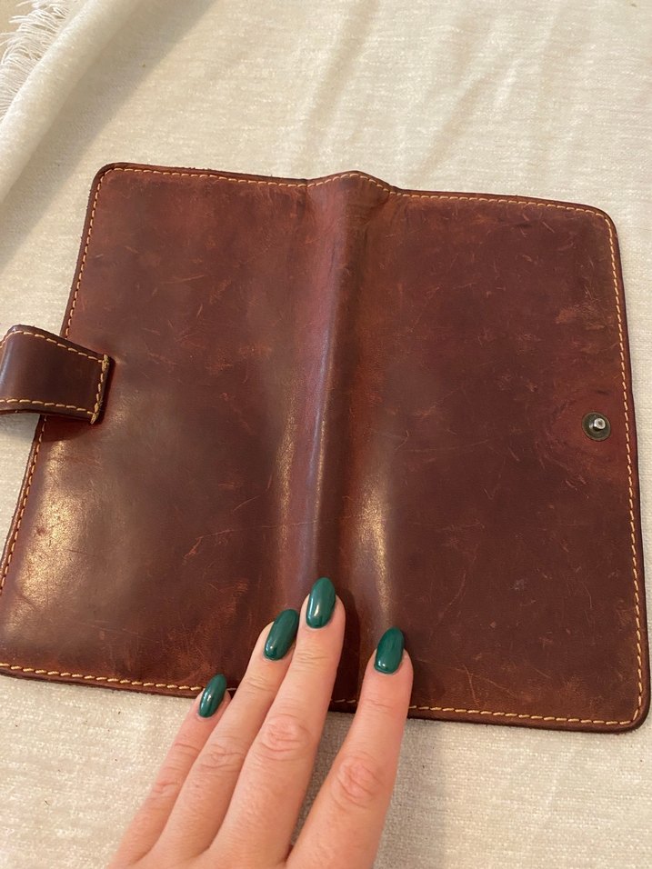 Bordo Deri Tokalı Kadın Cüzdanı - Görsel 5
