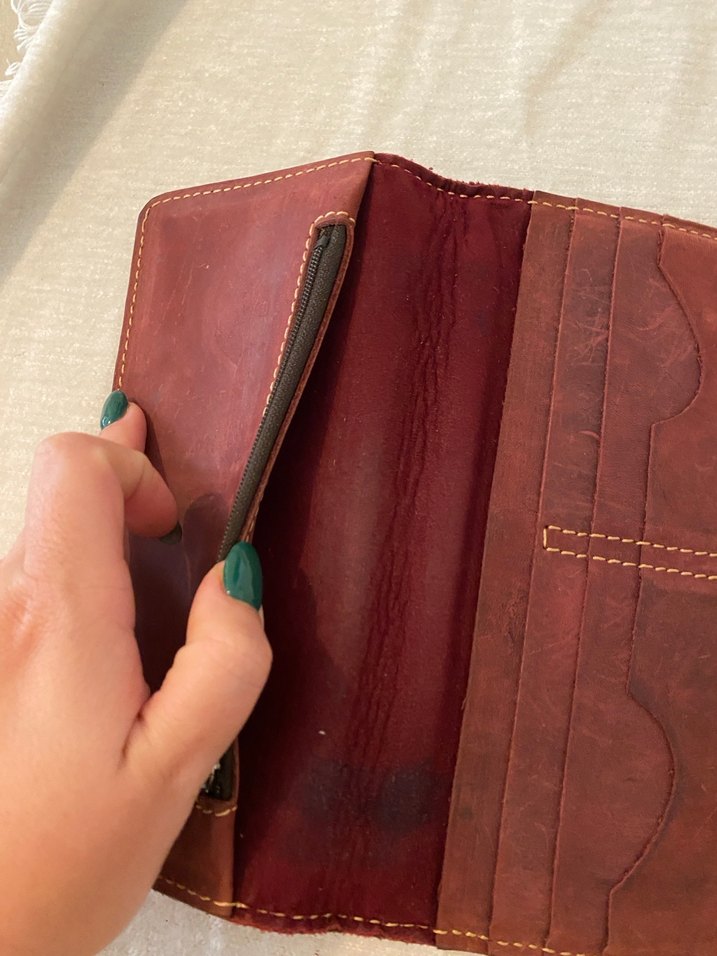 Bordo Deri Tokalı Kadın Cüzdanı - Görsel 3