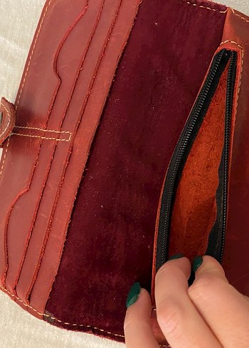 Kahverengi Deri Vintage Kadın Cüzdanı - Görsel 4