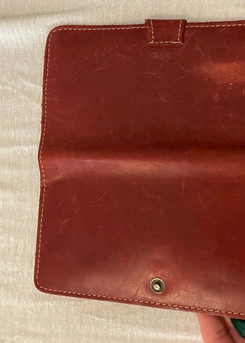 Kahverengi Deri Vintage Kadın Cüzdanı - Görsel 5
