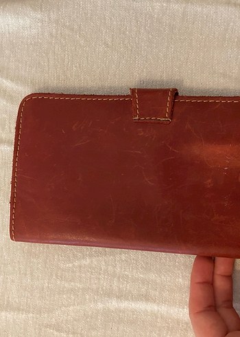 Kahverengi Deri Vintage Kadın Cüzdanı - Görsel 3