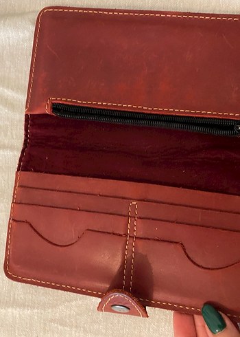 Kahverengi Deri Vintage Kadın Cüzdanı - Görsel 2