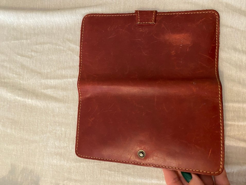 Kahverengi Deri Vintage Kadın Cüzdanı - Görsel 5