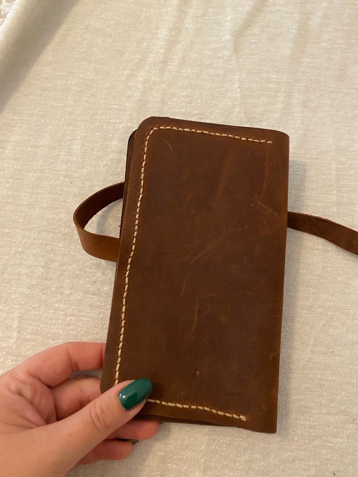 Kahverengi Deri Minimalist  Cüzdan - Görsel 3