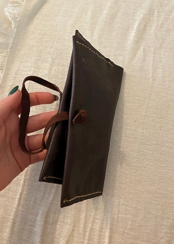 Kahverengi Deri Kadın Portföy Çanta - Görsel 4