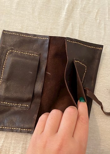 Kahverengi Deri Kadın Portföy Çanta - Görsel 5