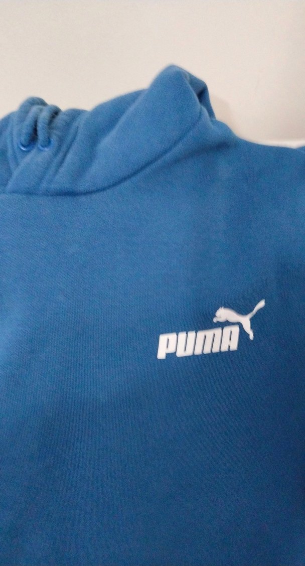 Erkek Mavi Kapüşonlu Sweatshirt - Görsel 3