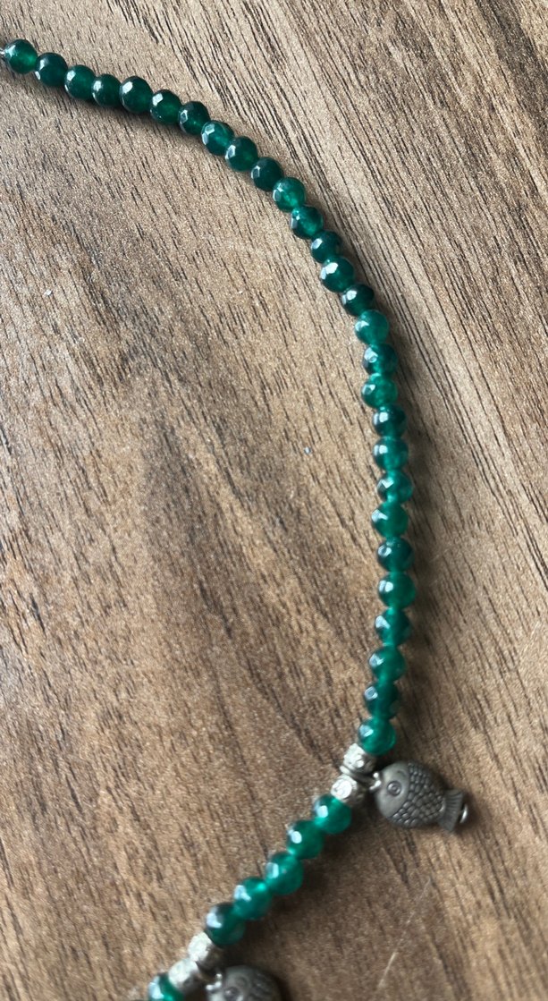 Doğal taş balıklı kolye - Görsel 2