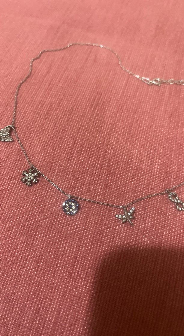 Nazar boncuklu 925Gümüş kolye - Görsel 2