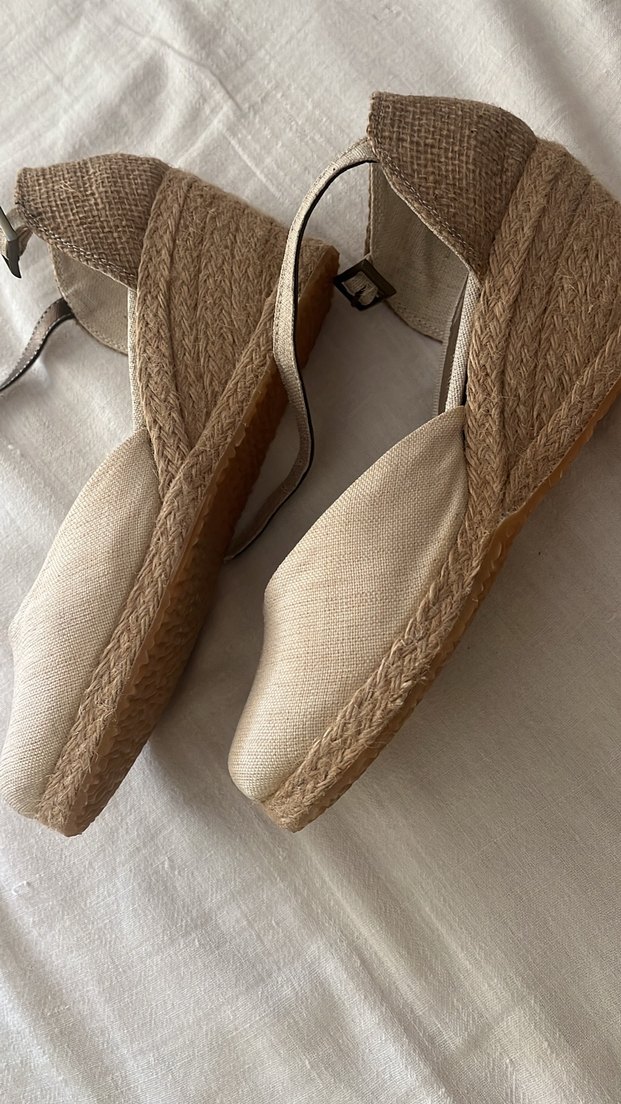 Bej Keten Kadın Dolgu Topuklu Espadril - Görsel 2
