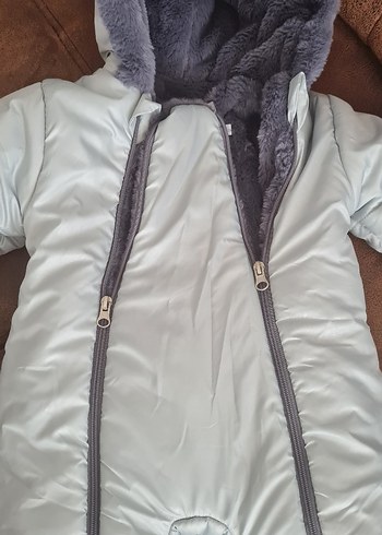 Gri Bebek Tulum, Kürklü ve Polar Kumaşlı - Görsel 3