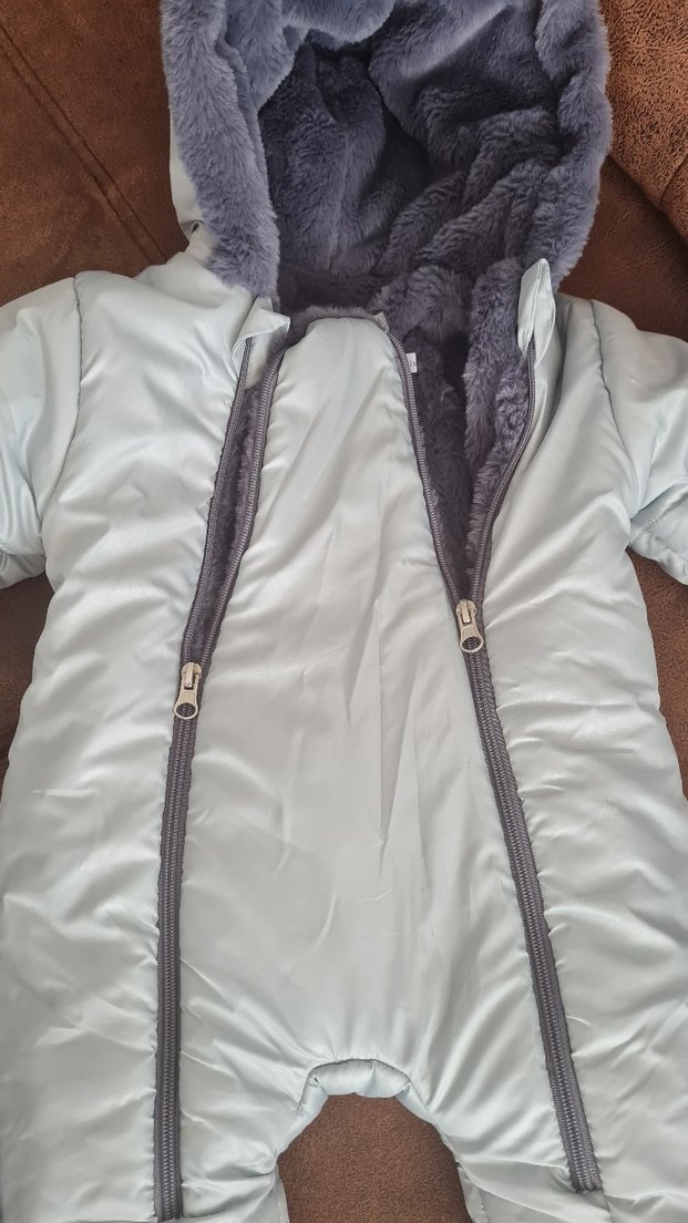 Gri Bebek Tulum, Kürklü ve Polar Kumaşlı - Görsel 3