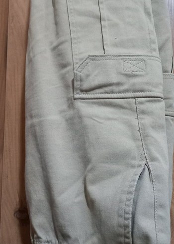 Kadın Bej Pamuklu Bol Kesim Kemerli Pantolon son fiyat 350 - Görsel 2