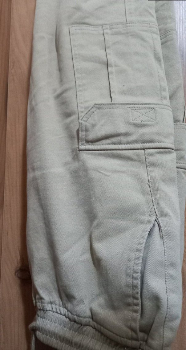 Kadın Bej Pamuklu Bol Kesim Kemerli Pantolon son fiyat 350 - Görsel 2